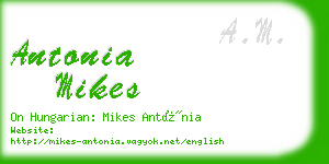 antonia mikes business card